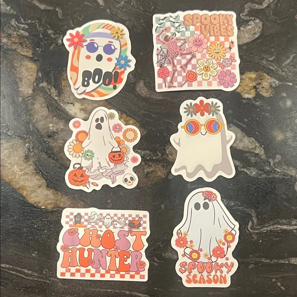 Spooky Vibes Ghost Stickers Set